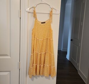 SHEIN Mustard Floral Print Dress